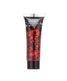 Classic Chunky Face & Body Glitter Gel by Moon Glitter - Red - Cosmetic Festival Glitter Face Paint for Face Body Hair Nails - 12ml - Buy Online on GoSupps.com