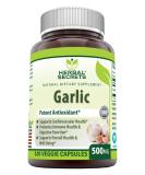 Herbal Secrets Garlic 500mg 120 Veggie Capsules - Non-GMO, Gluten Free, USA Made | Vegetarian Friendly Supplement - Buy Online on GoSupps.com