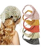 Tobatoba Floral Headband Set - 5 Pcs Chiffon Boho Hair Scarf Bandanas for Women - Buy Online on GoSupps.com