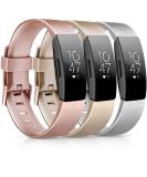 3 Pack Soft TPU Bands for Fitbit Inspire HR - Small (01 Rose Gold/Gold/Silver) - Buy Online on GoSupps.com