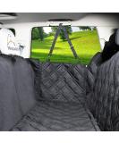 XL Premium Hammock Dog Car Seat Cover - Non-Slip, Water Repellent, Pet Car Seat Protector with Seat Belt and Headrest Covers - X-Large Black - Buy Online on GoSupps.com