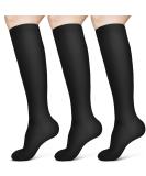 ACWOO Compression Socks L-XL Black-3 Pairs for Women & Men - Non-Slip Breathable Support Socks for Sports, Flight, Maternity, Nurses - Buy Online on GoSupps.com