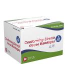 Dynarex Non-Sterile Stretch Gauze Bandage Roll, 4-Inch x 4.1 yds,12 Count - Buy Online on GoSupps.com
