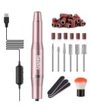 Bestidy Electric Nail Drill Kit - USB Manicure Pen Sander Polisher with 6 Changeable Drills and Sand Bands for Nail Care - Acrylic Nail Tools (A-Pink) - Buy Online on GoSupps.com