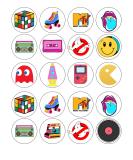 edible 20 x 80s theme cupcake toppers UNCUT BIRTHDAY/HEN PARTY/ETC (icing paper) - Buy Online on GoSupps.com