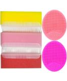 Baby Bath Brush Set - Silicone Scrubbers and Sponge Brushes for Cradle Cap and Dry Skin | Gentle Exfoliation and Baby Care Essential (Orange + Red + Pink) - Buy Online on GoSupps.com