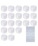 20-Piece Cosmetic Sample Set | 5g Round Plastic Jars with Screw Cap & Stickers - Ideal for Travel & Storage - Buy Online on GoSupps.com