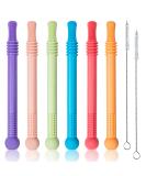 Hongteya 6 pieces baby bite tube dental aid baby with 2 cleaning both silicone in food quality bpa-free silicone baby bite ring for toddlers girls boys lighter colors - Buy Online on GoSupps.com