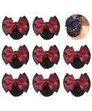 TXIN 9 Pieces Women Hair Snood Net Bun Cover Knit Hairnet  Satin Bow Crochet Bowknot Snood Barrette Mesh Work Hairnets Clip Hair Accessories for Womens Girls  Non-slip Red Net Bun Snood - Buy Online on GoSupps.com