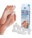 Dr. Frederick's Original Soft Gel Toe Protectors - 12 Pieces - Foot Pain Relief - Flexible Toe Caps for Men & Women - Toe Sleeves for Ingrown Toenails, Corns, Calluses, Blisters - Large (12 Count) - Buy Online on GoSupps.com