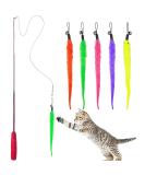 Shop Dasalles Interactive Cat Toys - Retractable Natural Spring Rod & 5 Replacement Fishing Worms | International Shipping Available - Buy Online on GoSupps.com