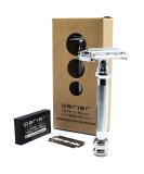 Parker 99R - Long Handle Heavyweight Butterfly Open Double Edge Safety Razor for Men & 5 Premium Platinum Double Edge Razor Blades - Buy Online on GoSupps.com