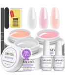 Saviland Build-Up Gel for Geln gel - 3Pcs 30g Clear Pink Nude Hard Gel Set with 100 Nail Shapes & Brush - Ultimate Nail Art Manicure Kit - Buy Online on GoSupps.com