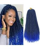 Passion Twist Hair Extensions - 7 Packs of 18-Inch T1B-Blue# Synthetic Crochet Hair for Bohemian Styles | Hair Yddm - Buy Online on GoSupps.com