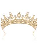 TOBATOBA Gold Tiara for Women - Rhinestone Metal Crown for Birthday, Prom, Quinceanera & Halloween Costumes | Princess Queen Headband for Mother's Day Gift - Buy Online on GoSupps.com