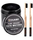 Duamy Activated Carbon Powder for Teeth Whitening - Natural Coconut Formula + 2 Toothbrushes with Activated Carbon Bristles (60g) - Buy Online on GoSupps.com