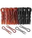 40 Pcs Plastic U Shaped Hair Pins for Hair Braid Twist Styling - Black + Brown - Buy Online on GoSupps.com
