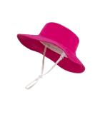 LANGZHEN Baby Girls Sun Protection Beach Hat with Chin Strap | Wide Brim Toddler Kids Summer Play Hat - Rose, 1-2 Years - Buy Online on GoSupps.com