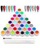 36 Colors Nail Art Gel Paint Kit - 38PC Set with Nail Brush, Solid Polish for DIY At-Home Nails - Perfect Gift for Women - 0.01 Fl Oz (Pack of 36) - Buy Online on GoSupps.com