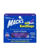 Mack's AquaBlock Swimming Earplugs - Waterproof Reusable Silicone Ear Plugs - 2 Pair, Purple - Buy Online on GoSupps.com