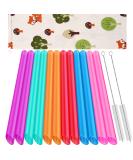 12 Pcs Reusable Boba Straws & Smoothie Straws Set | Angled Tips, BPA-Free | Includes 1 Storage Bag & 2 Brushes - Buy Online on GoSupps.com