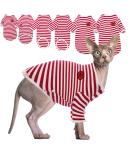 Breathable Cotton T-Shirts for Hairless Cats | Soft & Skin-Friendly Summer Vests for Sphynx Cornish Rex Devon Rex - Red (S: 4.4-5.5lbs) - Buy Online on GoSupps.com