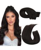 Moresoo 14 Inch Darkest Brown Human Hair Weft Extensions - 100g/Pack #2 | Sew in Brown Human Hair Extensions - Buy Online on GoSupps.com