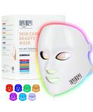 NEWKEY Red Light Therapy Mask for Face - LED Wrinkle Treatment 7 Color PDT Technology for Anti-Aging - Buy Online on GoSupps.com