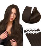Shop Laavoo Invisible Tape In Extensions - Real Dark Brown Hair 55cm Remy 10PCS #4 | Premium Quality Hair Extensions Online - Buy Online on GoSupps.com