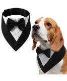 Liebeedd Adjustable Dog Neckerchief Tuxedo Bandana for Weddings & Birthdays - XL Black Fly Dog Pet Towel - Buy Online on GoSupps.com