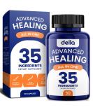 Della Advanced Healing Supplement - 35X Effective Wound Care & Scar Treatment | Post Surgery Support & Injury Recovery with Vitamins Minerals & Probiotics - Buy Online on GoSupps.com