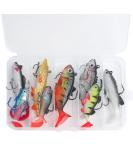 Realure 8-Piece Rubber Fishing Bait Set - Lively Soft Bait for Pike & Perch - 3D Eyes for Freshwater & Saltwater Fishing - Buy Online on GoSupps.com