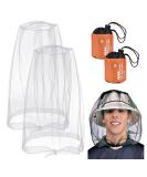Grantop 2-Piece Mosquito Head Net - Nylon Bug Net for Hiking, Camping, Fishing - Grey - Buy Online on GoSupps.com