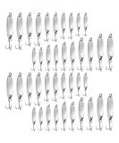 Fishing Lures Fishing Spoons Saltwater Treble Hooks Lures Hard Metal Spinner Baits 5 Sizes Casting Spoon Lures for Salmon Bass in 1/5 oz 1/4 oz 3/8 oz 1/2 oz 3/4 oz Silver 20 - Buy Online on GoSupps.com