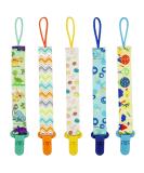 FenFang Baby Dummy Clips 5 PCS - Blue Pacifier Holder Straps for Boys and Girls | Teething Soother Chain | Unisex Neutral Design - Buy Online on GoSupps.com