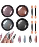 Allstarry Chrome Nail Powder Set - Metallic Mirror Effect & Glitter Dust for Stunning Nail Art | Silver-Gray Pigments for Gel Polish & Decoration - Buy Online on GoSupps.com
