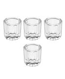 Beauticom Octagon Crystal Glass Dappen Dish Set - 4 Pieces for Nail Dip Powder & Remover - Buy Online on GoSupps.com