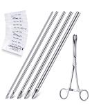 100pc Body Piercing Hollow Needles & Stainless Steel Forceps Set | Mixed Sizes 12G-20G Ear Tongue Belly Piercing Tools - Buy Online on GoSupps.com