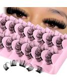 AMSDCN 10 Pairs Natural Cluster D Curly Lashes Multipack | DIY Wispy False Eyelashes | Individual 3D Mink Strips Extensions - Buy Online on GoSupps.com