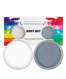 Flyish Direct Professional Mardi Gras Makeup - Water Coatable 30g (White & Gray) for Halloween Carnival & Costume Parties - Buy Online on GoSupps.com