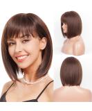 HAIRCUBE Chestnut Brown Straight Synthetic Wig with Fringe for Women - Buy Online on GoSupps.com