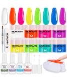 Morovan 17 Pcs Dip Powder Nail Kit Starter - Professional 8 Colors Dipping Powder Set for Beginners - Quick Dry, No Lamp Needed - Pink, Green, Blue and More - Buy Online on GoSupps.com