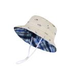 LANGZHEN Beach Sun Protection Hat for Baby Girls - Adjustable Toddler Kids Wide Brim Play Hat with Chin Strap - Beige, Fish Design - 6-12 Months - Buy Online on GoSupps.com