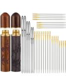 Fbshicung Self Threading Needles Set - 24 Double Hole Needles, 6 Large Eye Stitching Needles with Wooden Case - for Sewing and Embroidery - Buy Online on GoSupps.com