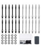 24Pc Aluminum Dart Shafts Set w/ O Rings & Sharpener - Black/Silver - Buy Online on GoSupps.com