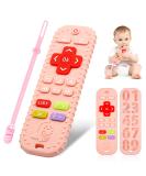 Buy BPA-Free Baby Biting Toys & Silicone Teething Rings - Safe for 3+ Months - Pink/Orange with Pacifier Chain - Buy Online on GoSupps.com