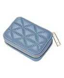 Blue Lipstick Case with Mirror - Portable Leather Makeup Organizer & Travel Purse for Birthday Gifts - Buy Online on GoSupps.com