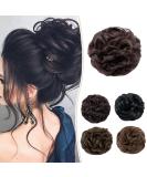 Silk-Co Hair Part with Rubber Band - Wavy Soft Dutt Hair Extensions (55g) for Thickening Messy Bun Updos - Medium Brown - Buy Online on GoSupps.com