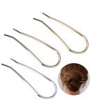 HYFEEL Metal Hair Fork 4.6 inch U Shape Updo Hair Sticks 3 Pack - Gold Rose Gold Silver - Buy Online on GoSupps.com