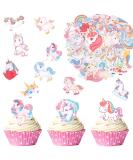Catelves 80-Piece Unicorn Edible Cake & Cupcake Decorations | Perfect Unicorn Themed Party Supplies - Buy Online on GoSupps.com